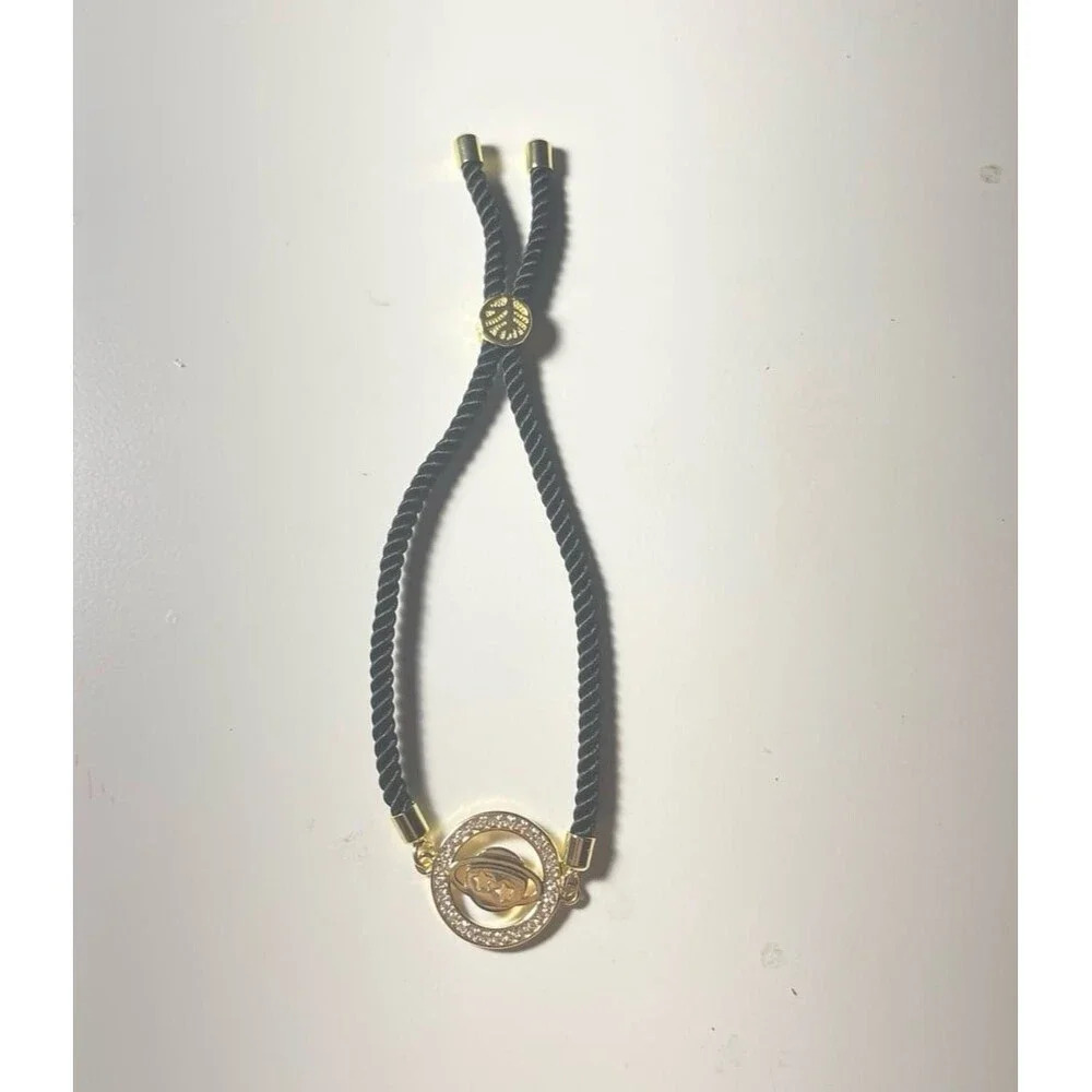 Gold Planet Black Bracelet